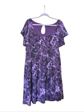 Torrid Purple Black Scoop Neck Dress
